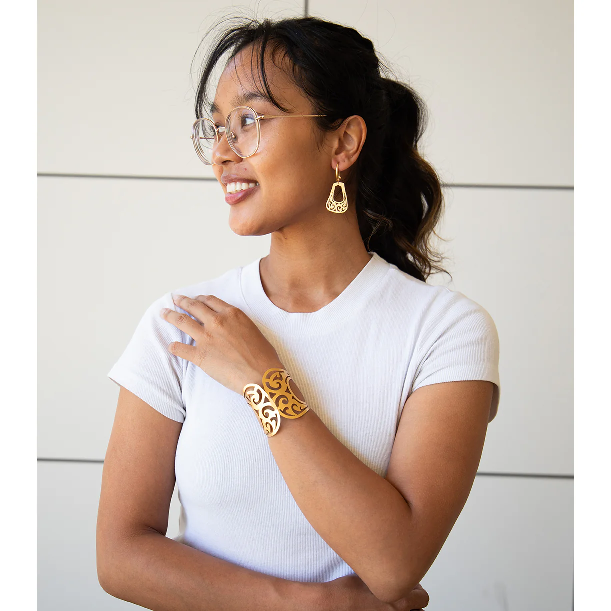 Bactrian Ornament Small Hook Earrings - Image 3