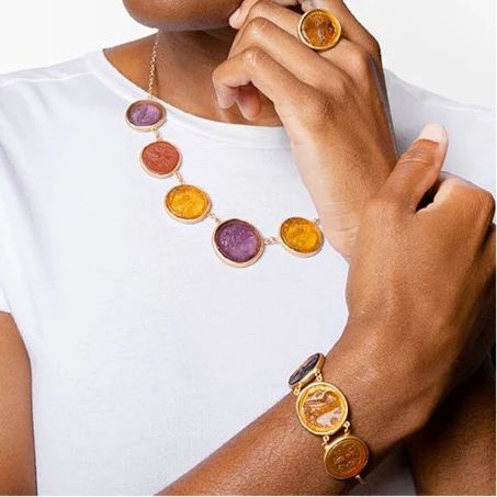 Glass Multi-Coin Motif Bracelet - Image 7