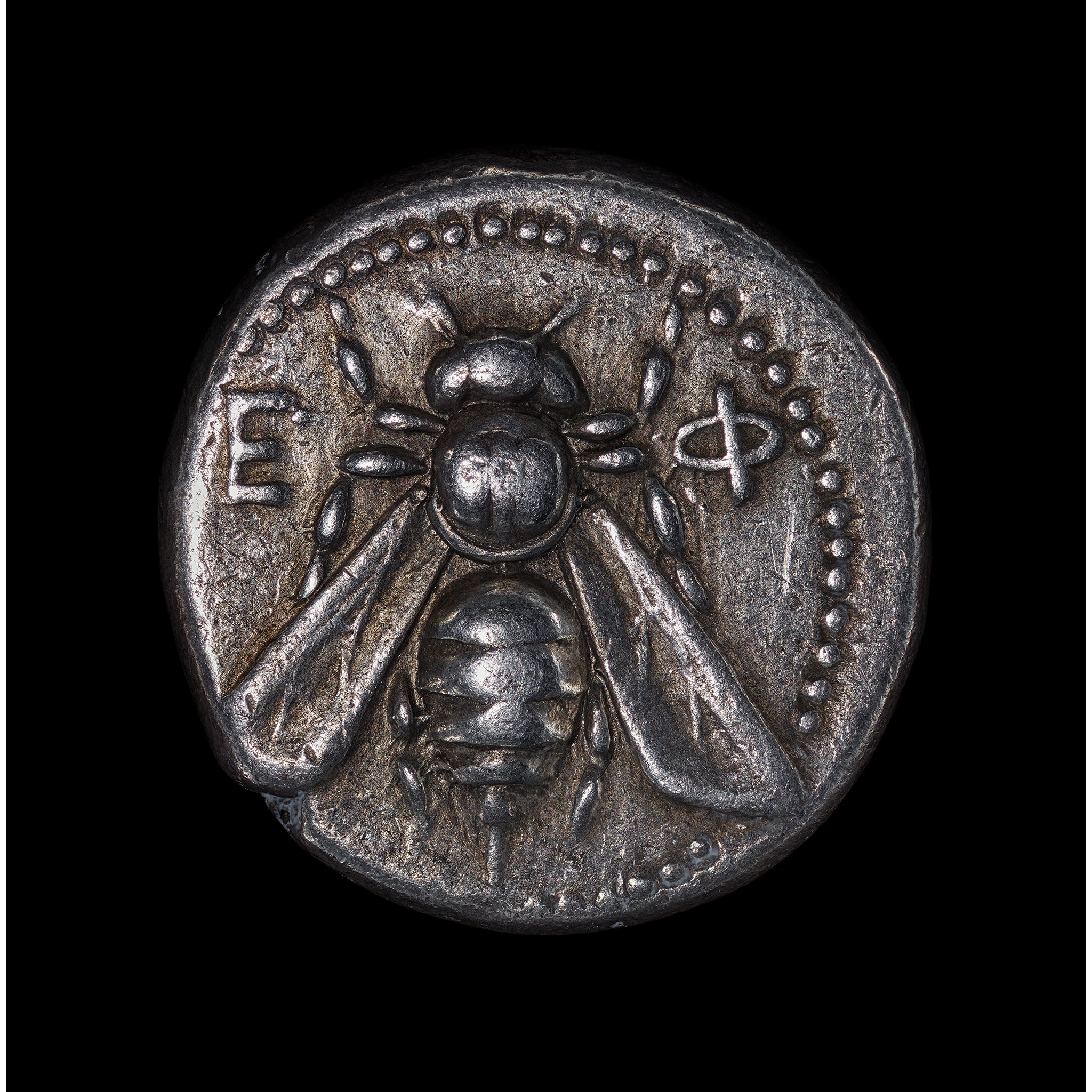 Glass Coin of Ephesos Motif Ring (Teal Tone) - Image 3