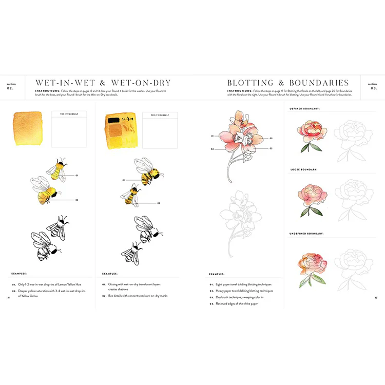 Watercolor Workbook: Flowers, Feathers, and Animal Friends - Image 3