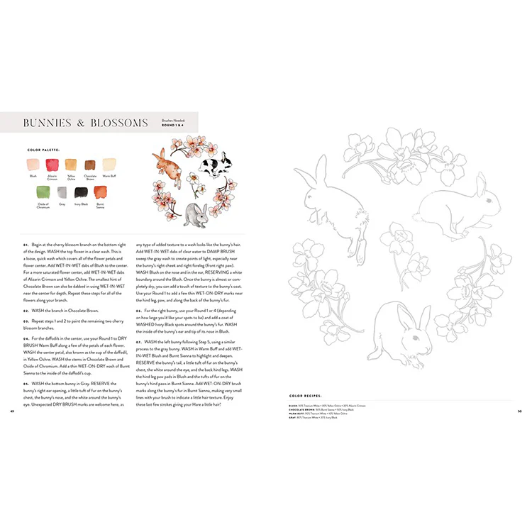 Watercolor Workbook: Flowers, Feathers, and Animal Friends - Image 4